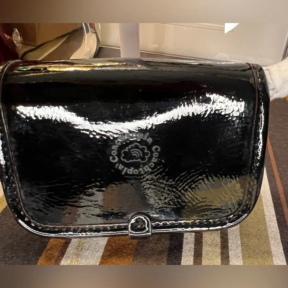 Coach Black “Full Inclusion” Patent Leather Tortoise Micro Coachtopia Crossbody